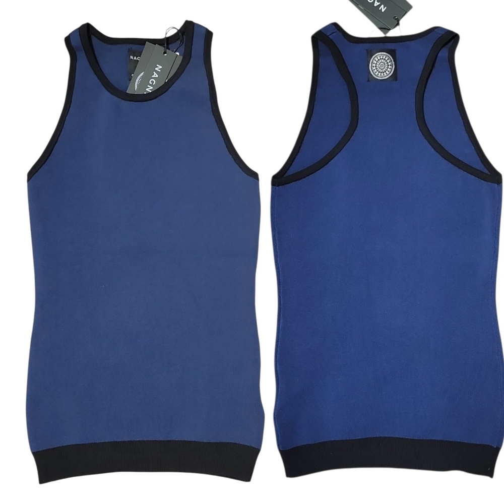 NWT $185 NAGNATA Technical Stretch-organic Cotton Top in Navy XS